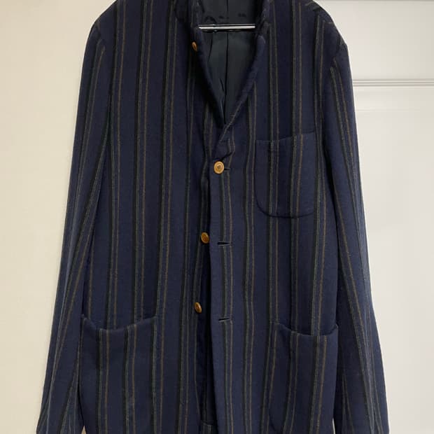 꼼데옴므  스트라이프 울 자켓