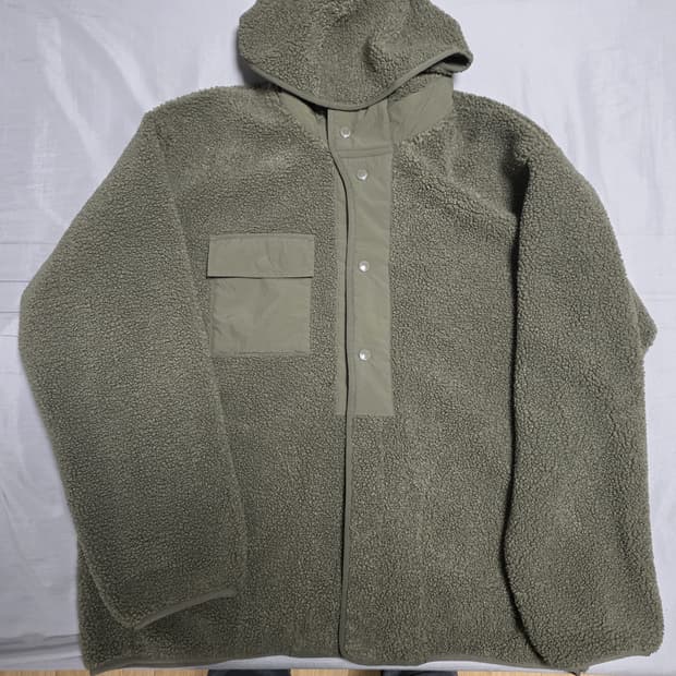 (새상품) GU x 엔지니어드 가먼츠 후리스 올리브 XXL 엔가