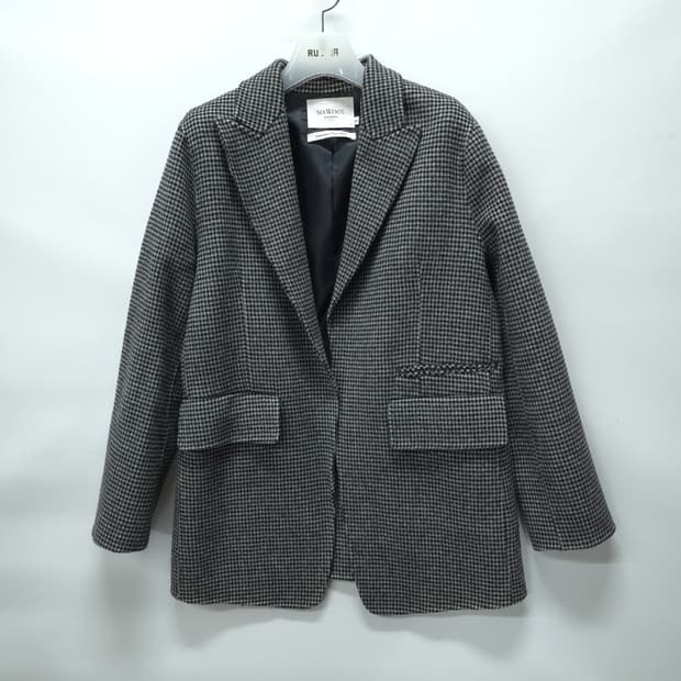 소울(SO.WOOL) 울100% 체크 블레이져자켓 (66)