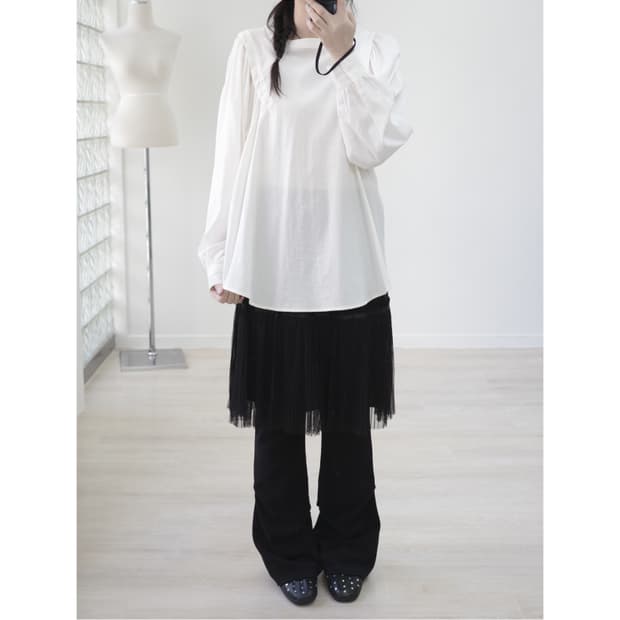 White pintuck blouse