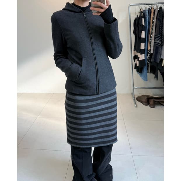 빈티지 후디 울 자켓