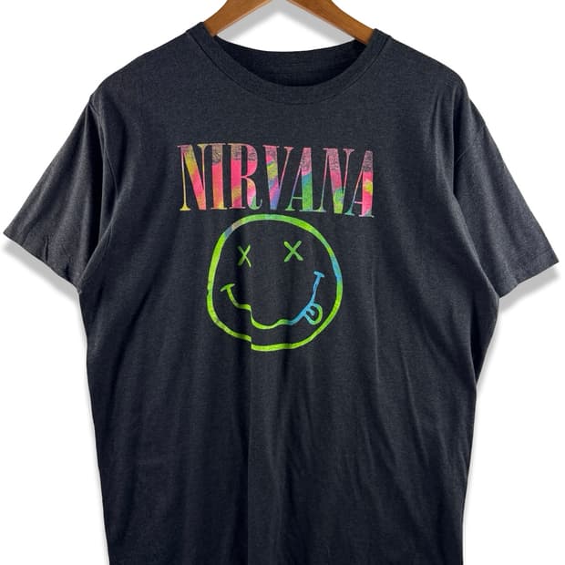 Nirvana 너바나 오피셜 레인보우 스마일 밴드 티셔츠3584