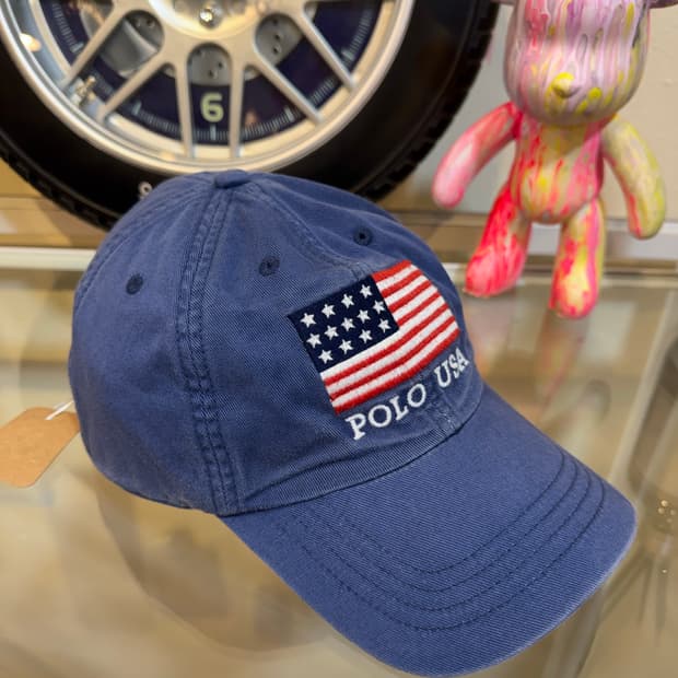 폴로 랄프로렌 USA 플래그 스포츠 치노 6패널 볼캡 네이비