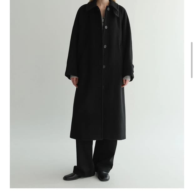 이아 울 발마칸 코트 블랙