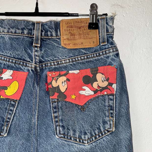 Levis 리바이스 512 리메이크 미키마우스 데님스커트