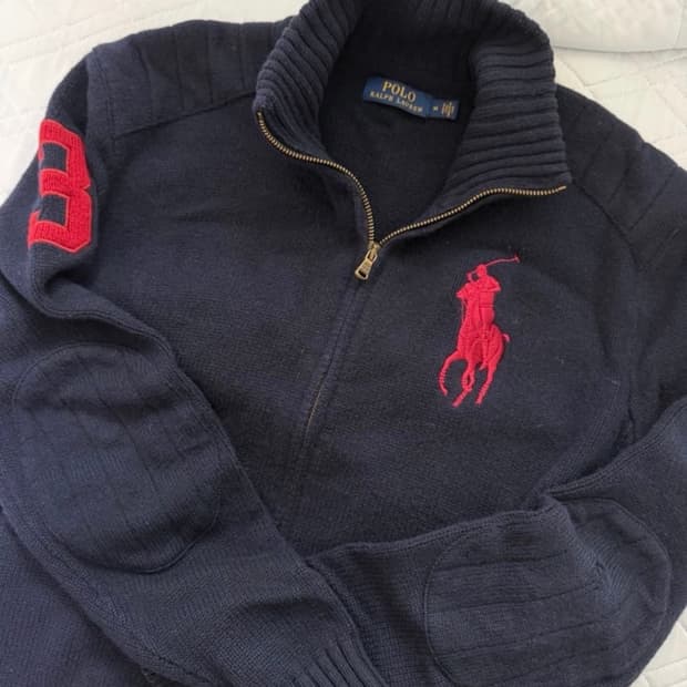 폴로 니트 집업 져지 M