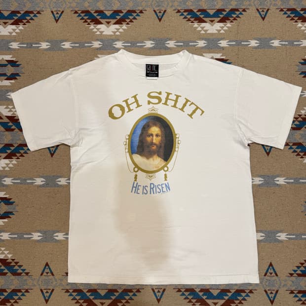 [L] 세인트미카엘 OH SHIT 빈티지 티셔츠 화이트 