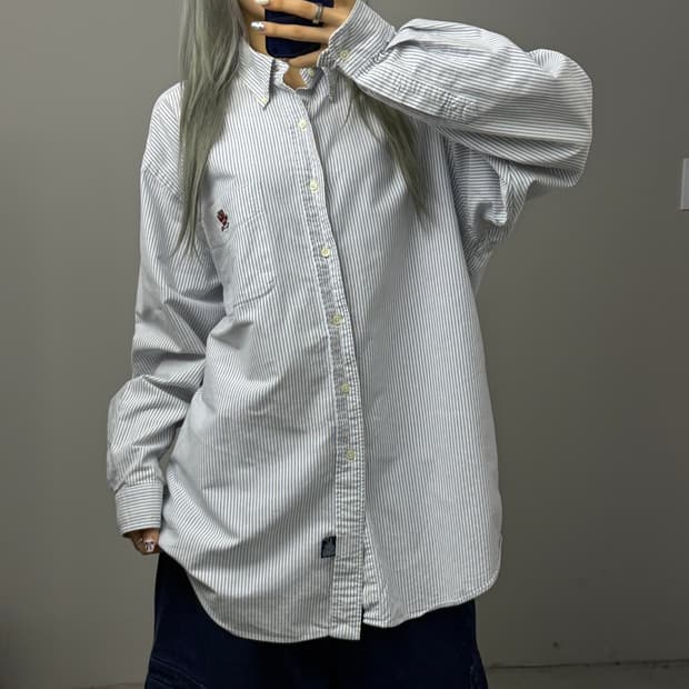 폴로랄프로렌 베어 00s 스트라이프 오버 긴팔 셔츠 