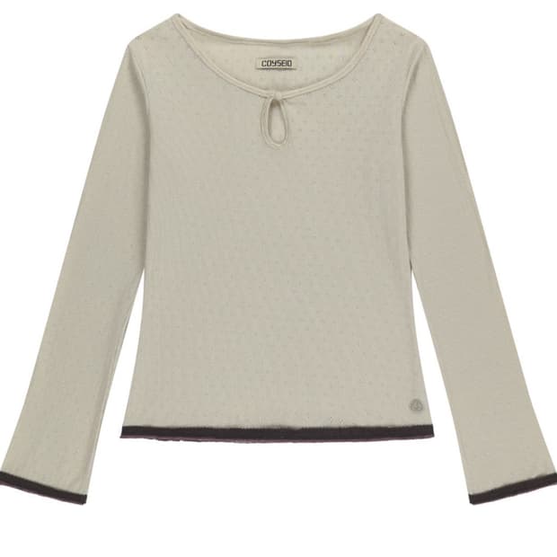 코이세이오 아일렛 레이스 롱슬리브 아이보리