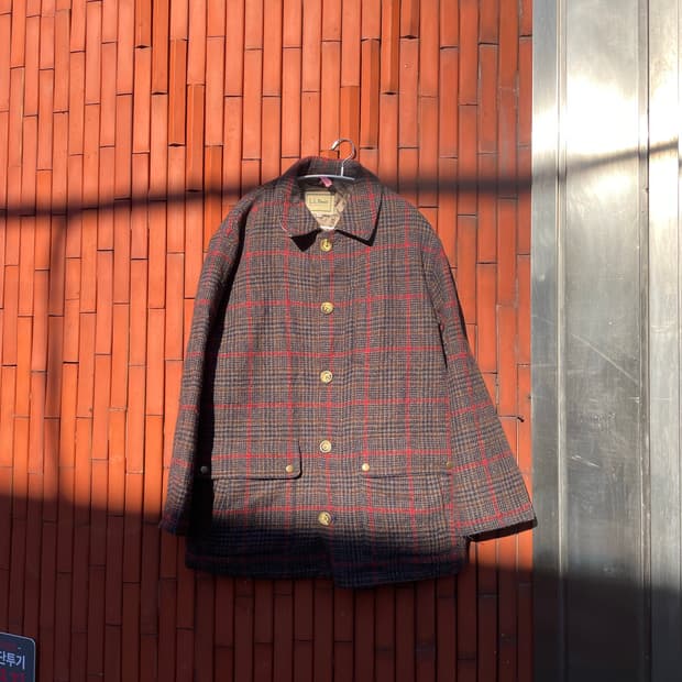 엘엘빈 체크 울자켓