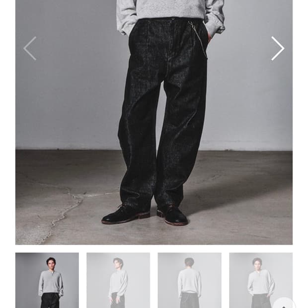 아트 이프 액츠 원턱 커브드 데님팬츠