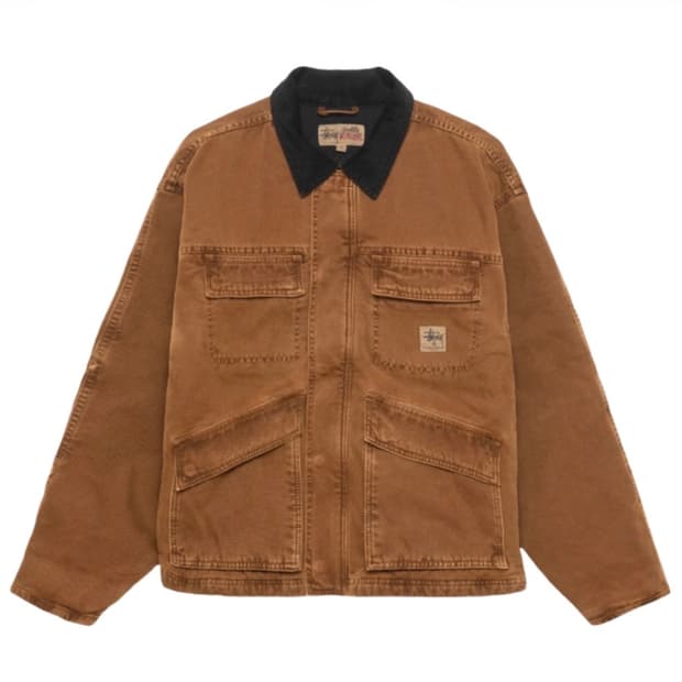 [XL] 스투시 워시드 캔버스 샵 자켓 브론즈