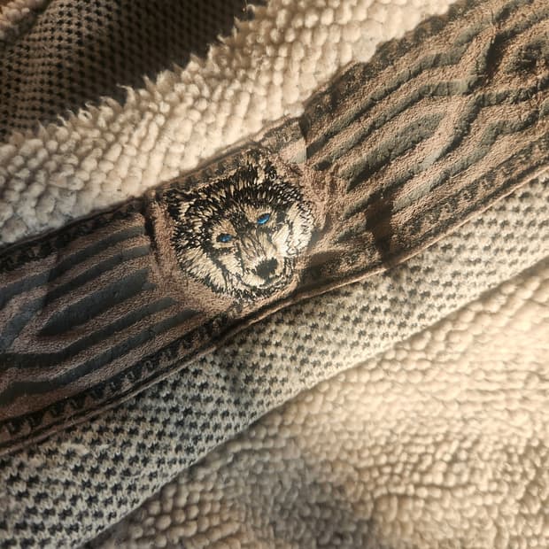 빈티지 자수 후리스 반집업