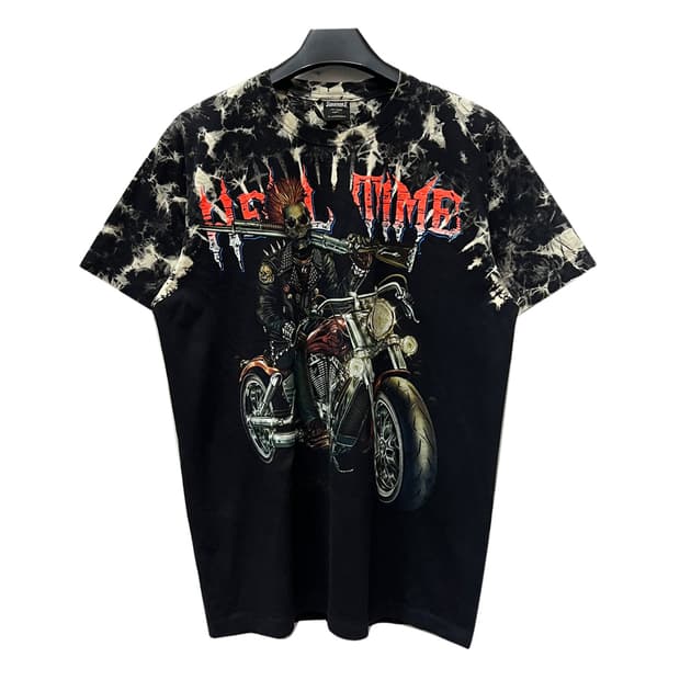 Survivors 타이다이 스컬 라이더 펑크 반팔티 L