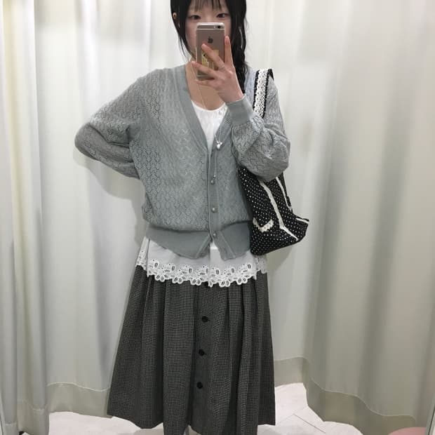 misty blue crochet cardigan