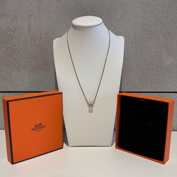 A+ MINI사이즈 에르메스 팝아슈 목걸이 마롱글라세&골드 (박스/더스트