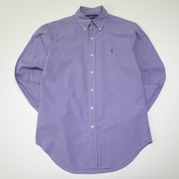 CL808 S 폴로 90s 버튼다운 퍼플 마이크로체크 셔츠 남방
