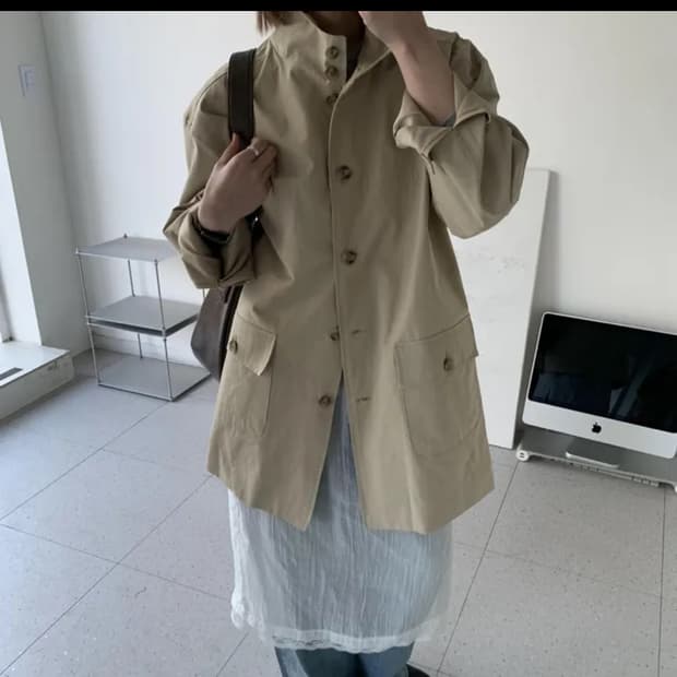 하프 오버핏 트렌치 워크 자켓