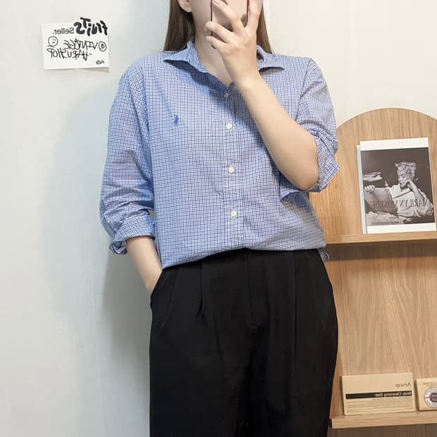 [정품] 폴로 블루체크 / 소라포니 셔츠 [ 16-34 ]