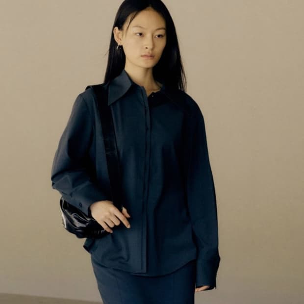 로우클래식(LOW CLASSIC) 와이드카라 울셔츠 55-66