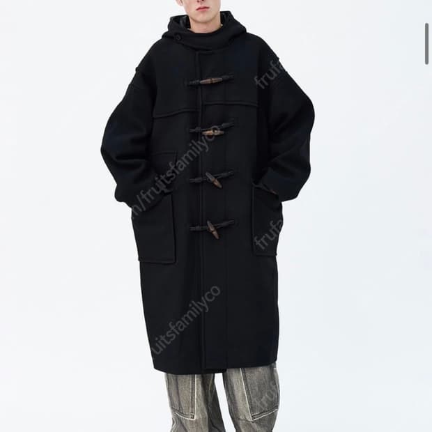 이에이 맥시 더플코트 블랙 M