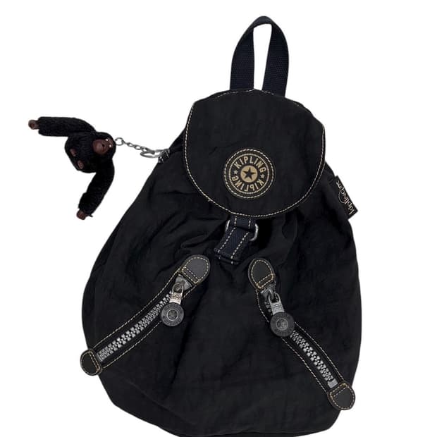 키플링 복조리 미니 백팩 블랙