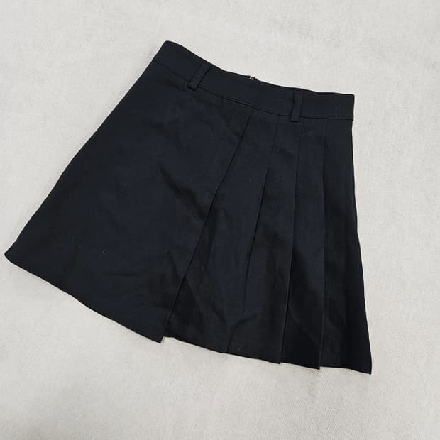 S 빈티지 블랙 플리츠 미니스커트 0724Y2