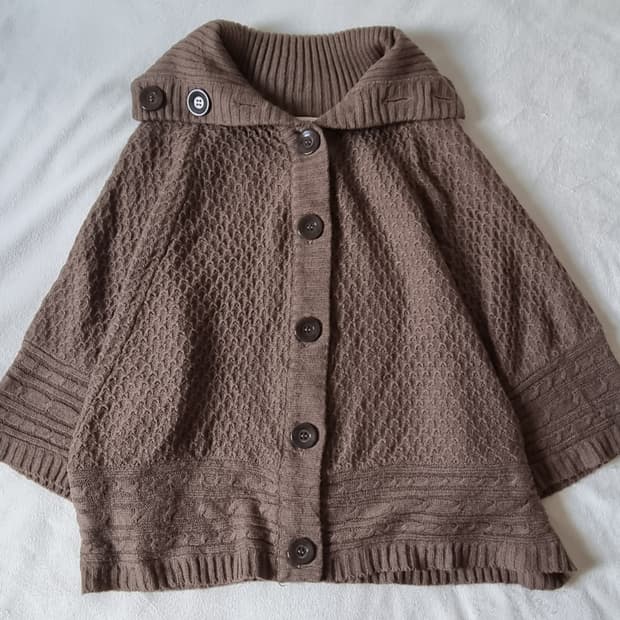 빈티지 모리걸 하구미 케이프 망토 니트