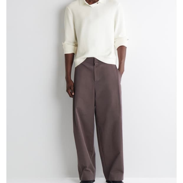 코스 cos  와이드 레그 코튼 트라우저