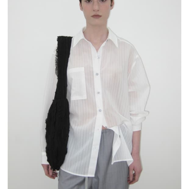 카셀 CACELE STRIPE SHEER SHIRTS cos