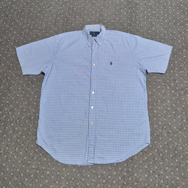 [M] 폴로 박스핏 블레이크 스카이블루 체크 -500