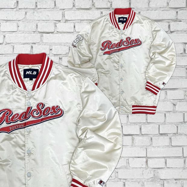 MLB 00s 올드스쿨 보스턴 레드삭스 새틴 야구점퍼 100