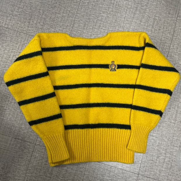 빈티지 폴로 랄프로렌 80s 헤비울 클래식 스트라이프 니트