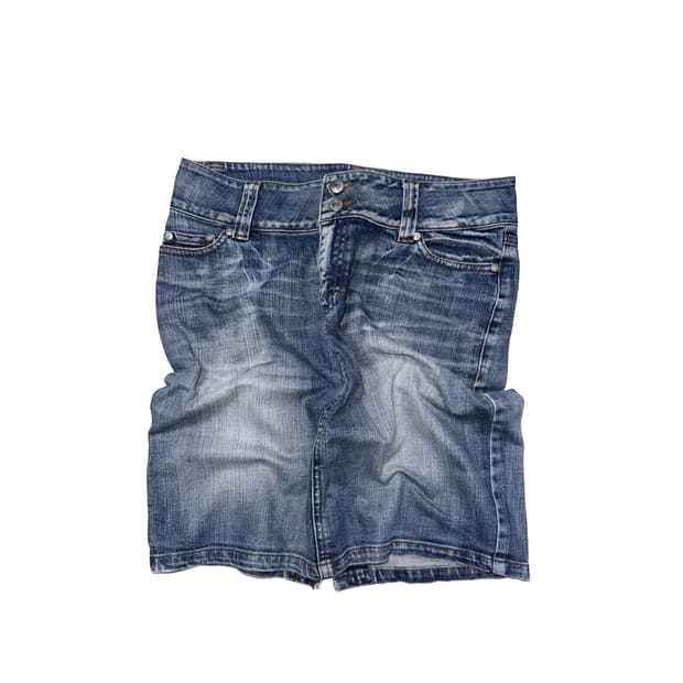 Vintage Washed Denim Mini Skirt