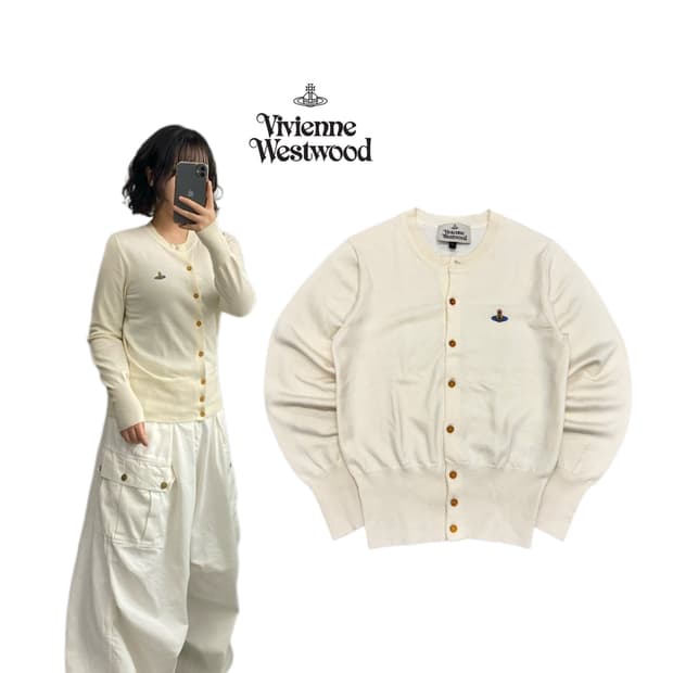 비비안웨스트우드 제팬 아이보리 니트 가디건