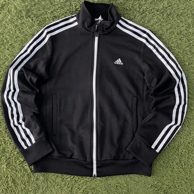 아디다스 블랙 검흰 트랙탑 져지집업 90/S