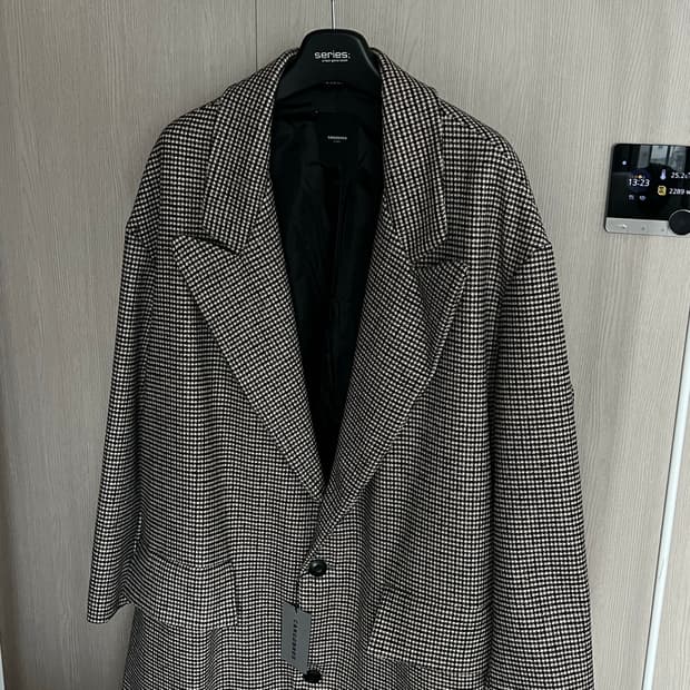 카고브로스 오버핏 롱코트 체크 free 새제품