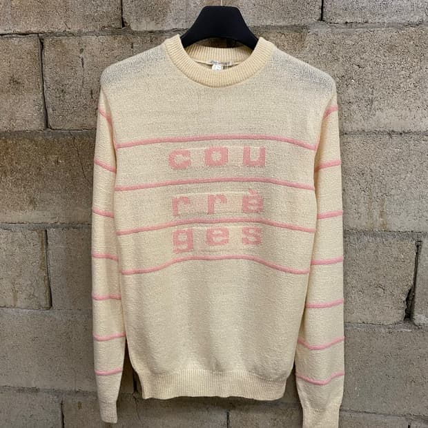 90s 꾸레쥬 레터링 스웨터