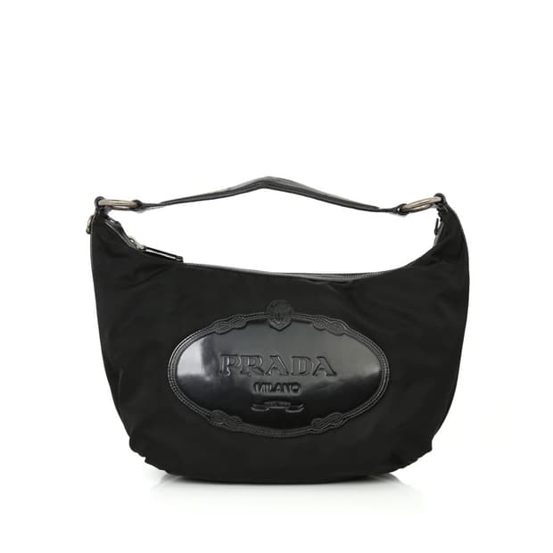프라다 빈티지 테수토 호보백 블랙 리나일론 숄더백