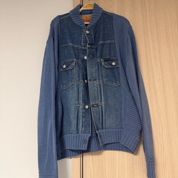 Hysteric Glamour 데님 도킹 니트 자켓