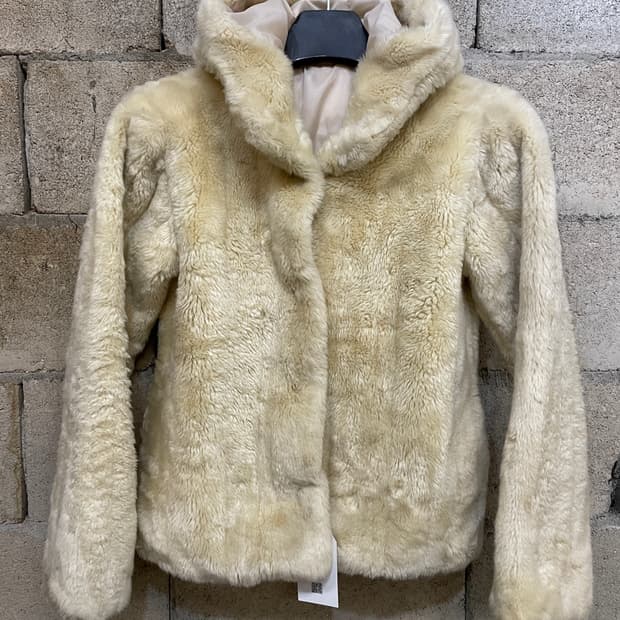 빈티지 퍼 후드 자켓