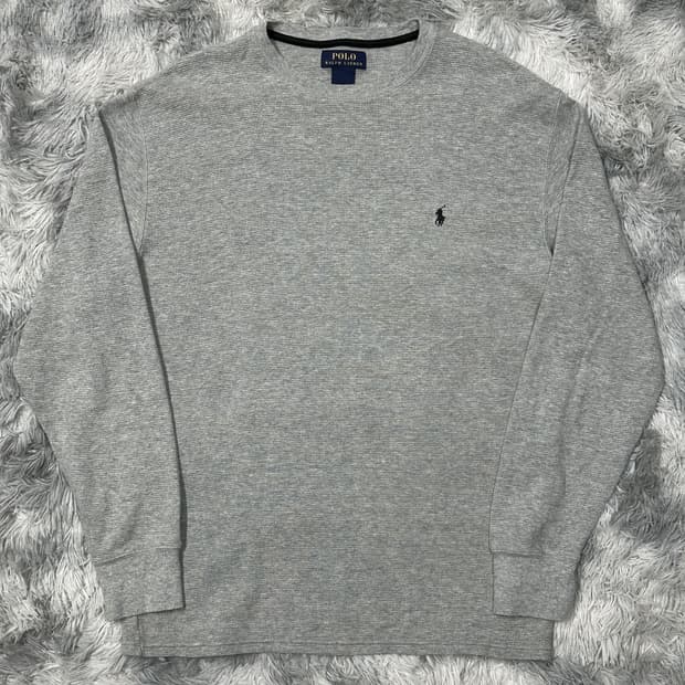 폴로랄프로렌 와플 롱슬리브 회색 L