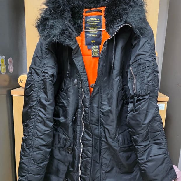 알파인더스트리 N3B 파카 야상 블랙 L