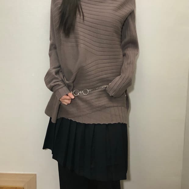 빈티지 브라운 텍스처 니트