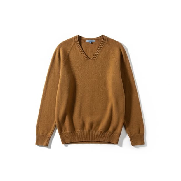 LBL 브이넥 캐시미어 브라운 스웨터 S
