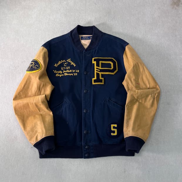 100 폴로 랄프로렌 데이비슨 풋볼 바시티 자켓