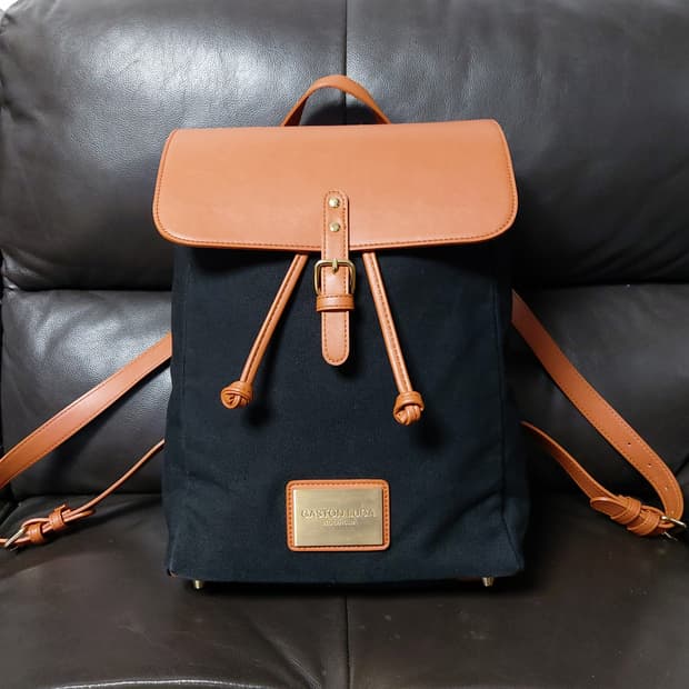 가스톤루가 블랙 캔버스 백팩

