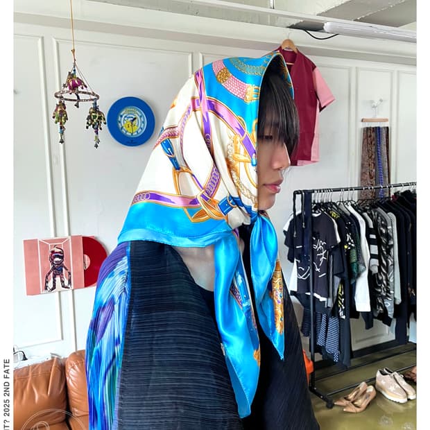 JPN Vintage Regalia Pattern Silk Scarf
