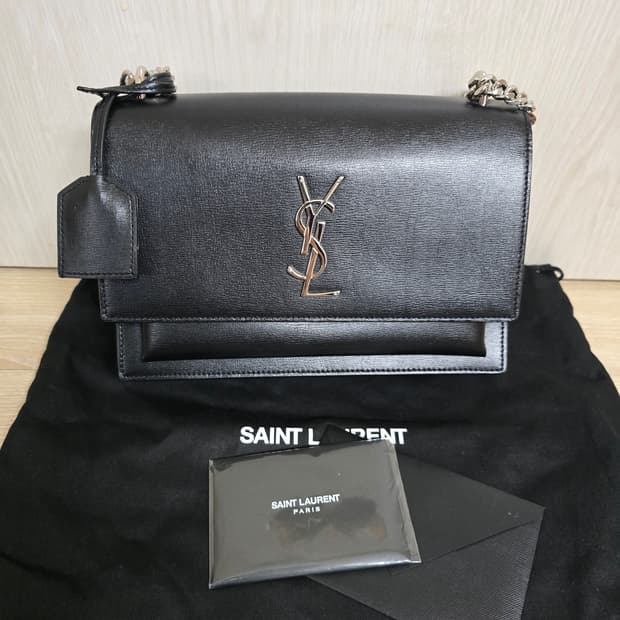 생로랑 선셋백 미디엄 사이즈 은장