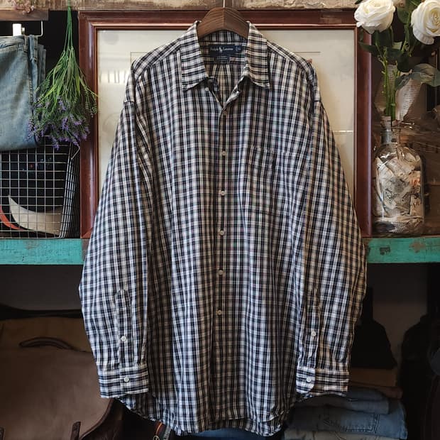 90s 폴로 빅셔츠 체크셔츠 아메리칸 옥스포드 XL